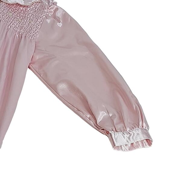 Women Sz M Sleep Shirt Pink Romantic Embroidered Intimate Moods Gown Dress - Picture 8 of 12